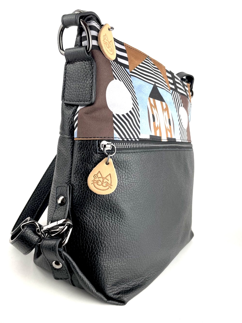 borsa-zaino-pelle-nera-seta-fantasia-astratta-azzurro-marrone-0001