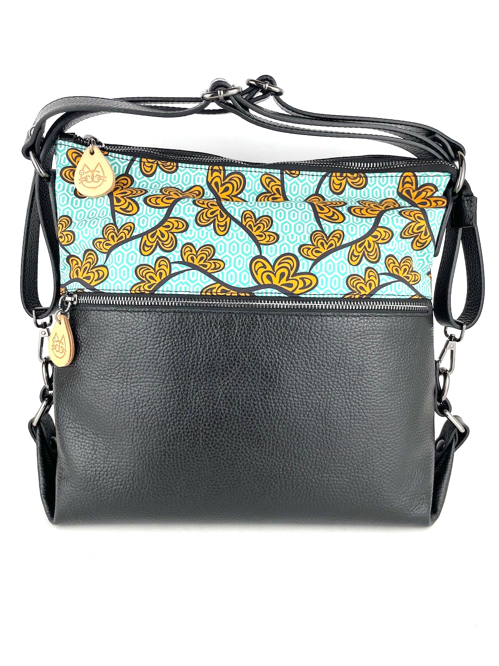 zaino-borsa-pelle-nera-cotone-fantasia-fiori-giallo-azzurro-0004
