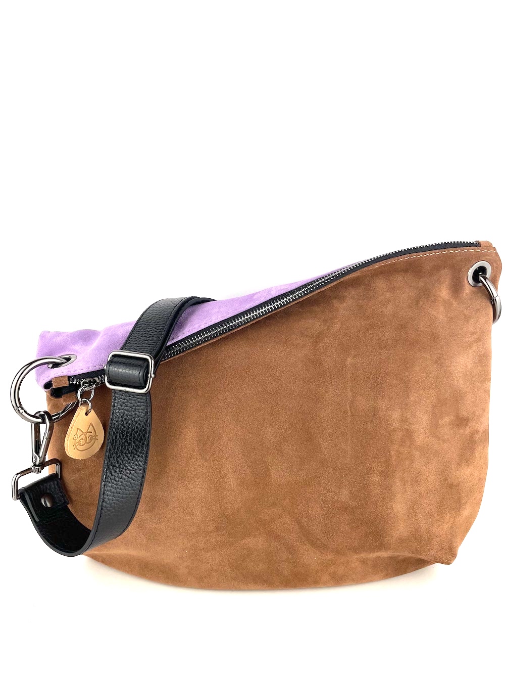 borsa-tracolla-mezzaluna-piccola-pelle-camoscio-marrone-chiaro-lilla-chiaro-0002