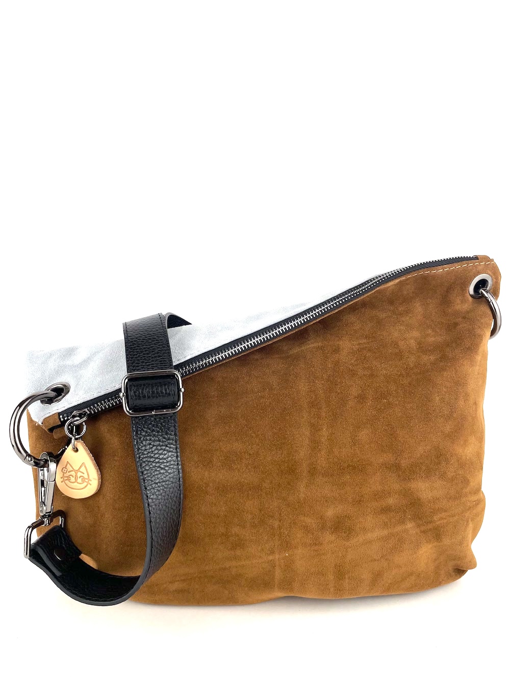borsa-tracolla-mezzaluna-piccola-pelle-camoscio-marrone-scuro-grigio-0002