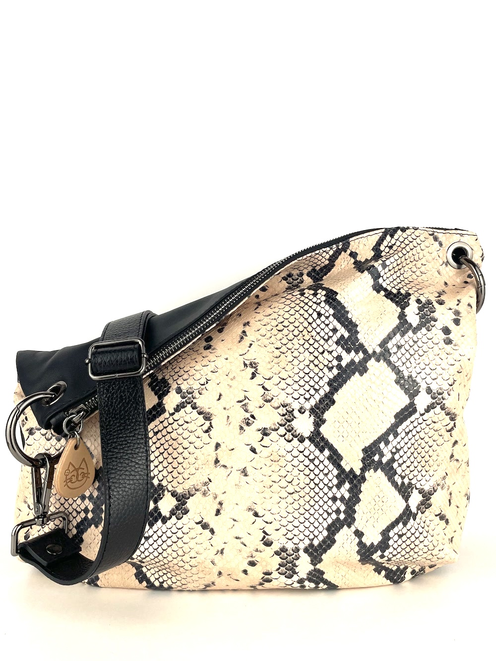 borsa-tracolla-mezzaluna-piccola-pelle-stampa-serpente-rosa-nero-0002
